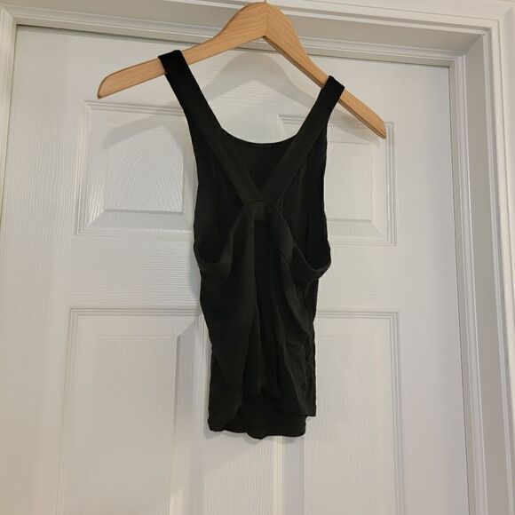 LNA Cielo Tank ribbed cross back crop tank top black size medium NWT - Picture 4 of 8